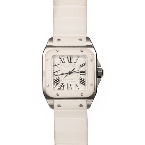3 - A UNISEX CARTIER SANTOS WRISTWATCH