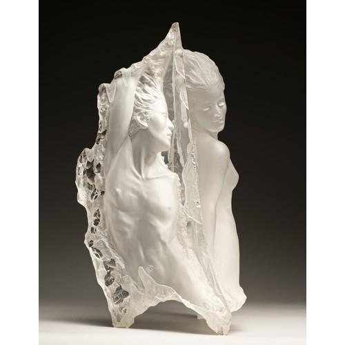A MICHAEL WILKINSON'S 'DREAM FRAGMENT II' CAST OPTICAL ACRYLIC SCULPTURE, 1989
