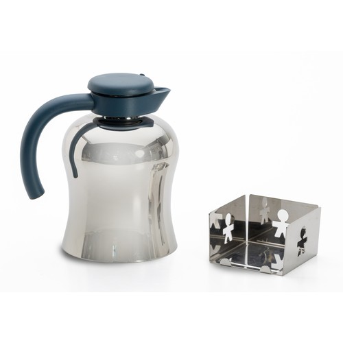 32 - AN ALESSI FLASK AND NAPKIN HOLDER