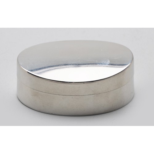 46 - A PEWTER TRINKET BOX, SCOTTISH PIPER