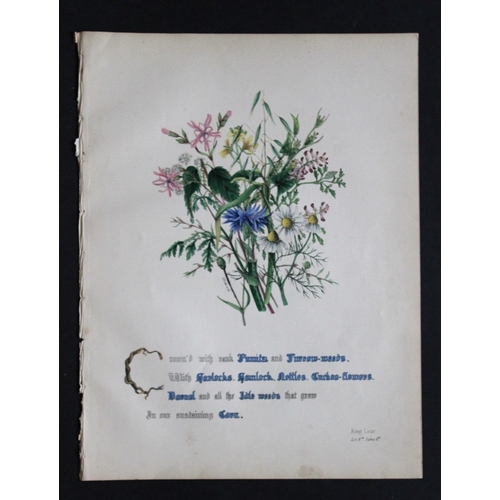 8386 - Jane E Giraud - 4 prints from Flowers of Shakespeare 1845.

These original hand-coloured floral prin... 