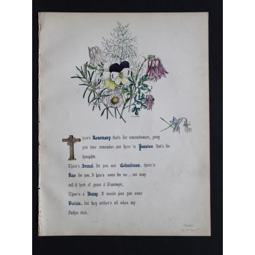 8386 - Jane E Giraud - 4 prints from Flowers of Shakespeare 1845.

These original hand-coloured floral prin... 