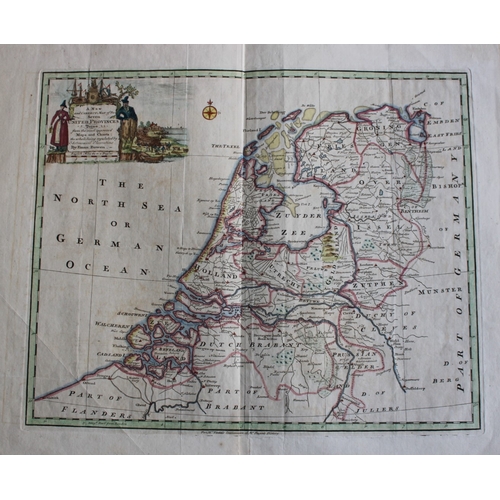 8453 - Emanuel Bowen  - Map of The Seven United Provinces 1744-47.

Hand-coloured copper plate engraved map... 