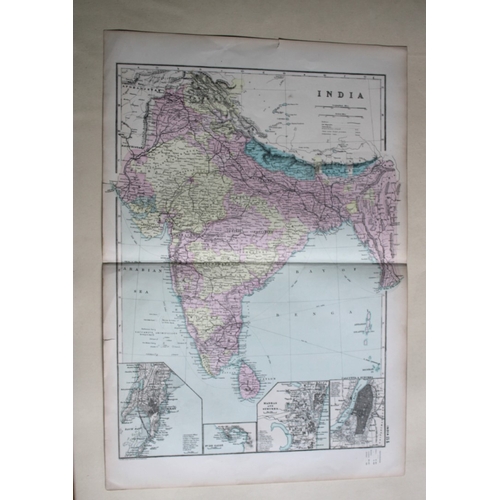 8461 - 3 maps of India by GW Bacon 1894.

Lithographed maps of India or Hindustan, southern India with inse... 