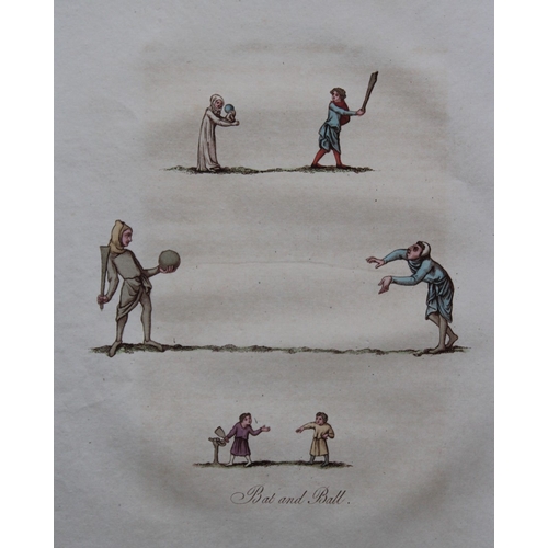 8470 - Joseph Strutt - 2 prints of Games with the ball 1801.

These beautifully hand-coloured engraved plat... 