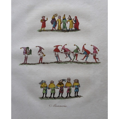 8473 - Joseph Strutt - 2 prints of Mummeries & Gleemen 1801.

These beautifully hand-coloured engraved plat... 