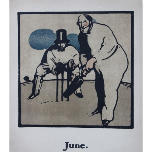 8485 - William Nicholson - June Cricket 1898.

This print is for the month of June showing the sport of Cri... 