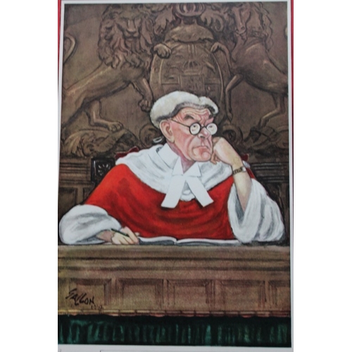 8493 - Ralph Sallon - 12 folio prints of British judges 1963.

This is a complete collection of 12 prints a... 