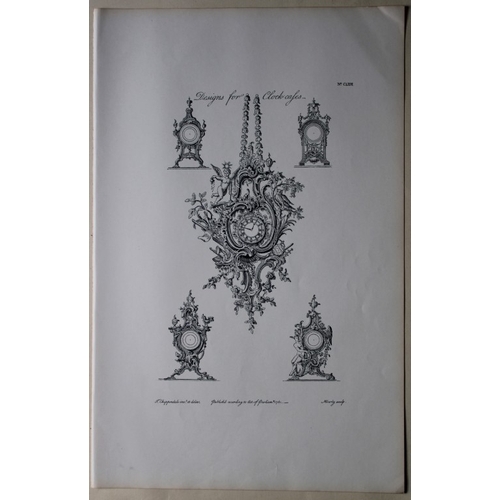 8529 - Thomas Chippendale - 3 engravings of Clock Cases 1762.

These copperplate engravings are from the th... 