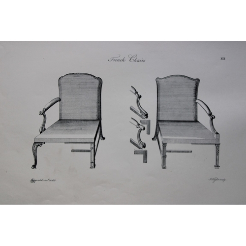 8538 - Thomas Chippendale - 3 engravings of Chairs 1762.

These copperplate engravings are from the third e... 