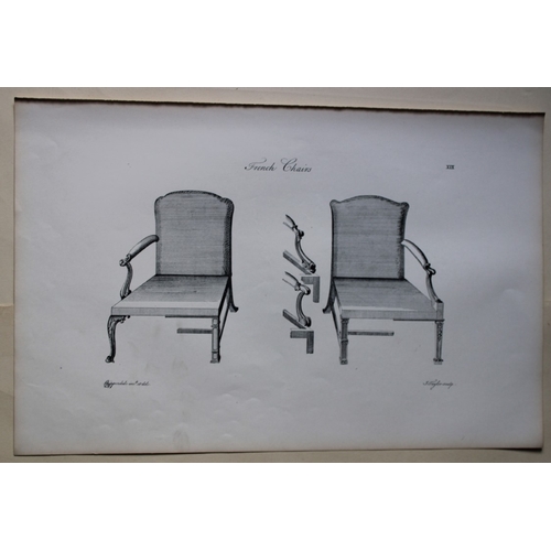 8538 - Thomas Chippendale - 3 engravings of Chairs 1762.

These copperplate engravings are from the third e... 