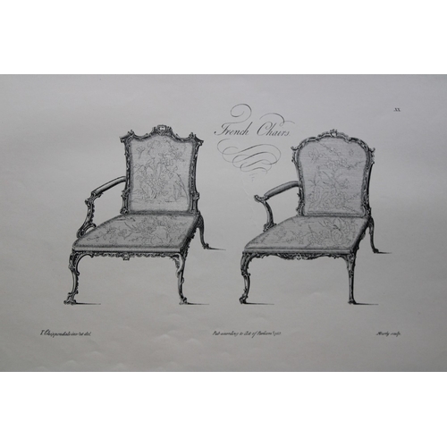 8538 - Thomas Chippendale - 3 engravings of Chairs 1762.

These copperplate engravings are from the third e... 