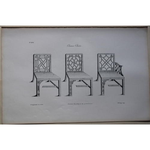 8539 - Thomas Chippendale - 3 engravings of Chairs 1762.

These copperplate engravings are from the third e... 