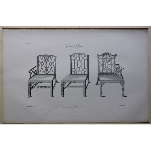 8539 - Thomas Chippendale - 3 engravings of Chairs 1762.

These copperplate engravings are from the third e... 