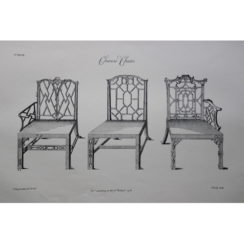 8539 - Thomas Chippendale - 3 engravings of Chairs 1762.

These copperplate engravings are from the third e... 