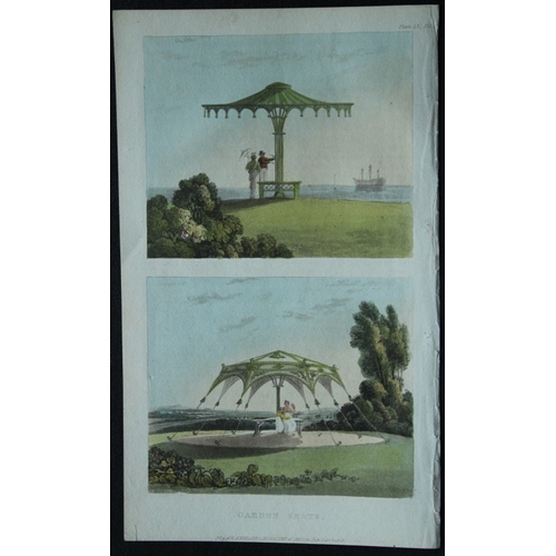 8605 - R Ackermann - 2 engravings of Gardener's Cottage and Seats 1816.

These original hand coloured aquat... 