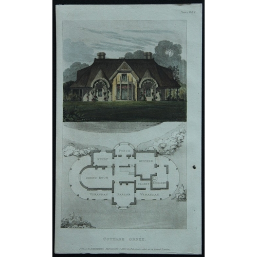 8607 - R Ackermann - 3 engravings of Cottage Ornee 1816.

These original hand coloured aquatint engravings ... 