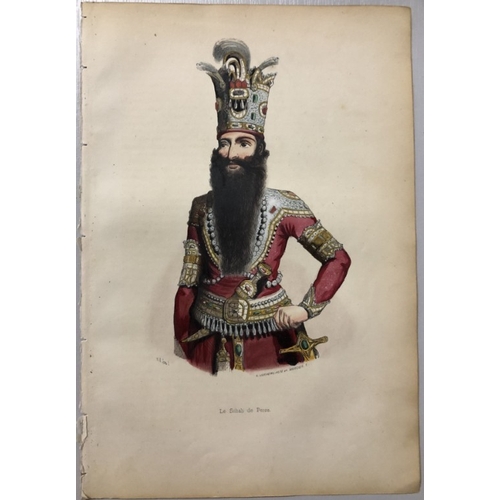 8673 - A Wahlen - 2 engravings: Shah of Persia and Persian nobleman 1843.

These hand-coloured woodcut engr... 