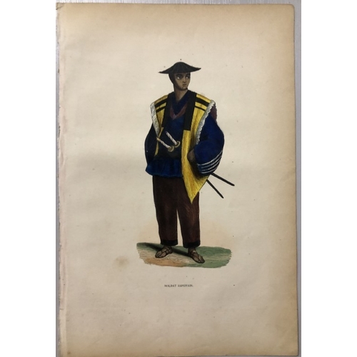 8675 - A Wahlen - 2 engravings: Japanese General and soldier 1843.

These hand-coloured woodcut engravings ... 