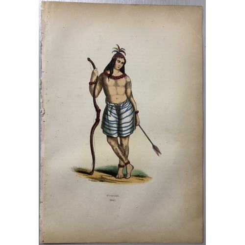 8678 - A Wahlen - 2 engravings: Man of Lou-Tchou island and a Formosan man 1843.

These hand-coloured woodc... 