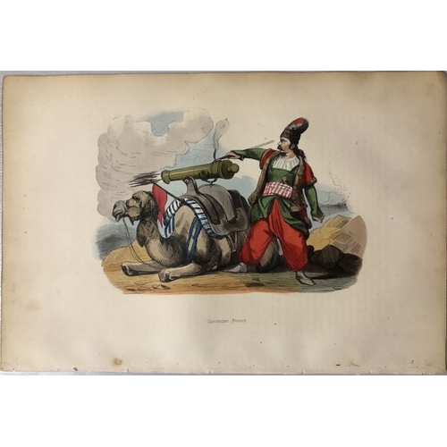 8680 - A Wahlen - 2 engravings: Persian mullah and Persian gunner 1843.

These hand-coloured woodcut engrav... 