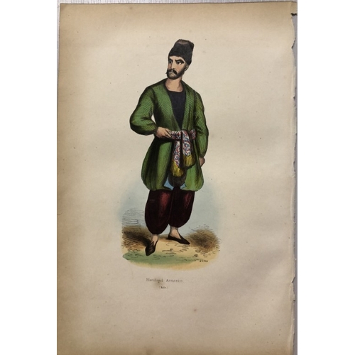 8682 - A Wahlen - 2 engravings: Armenian merchant and young lady from Armenia 1843.

These hand-coloured wo... 