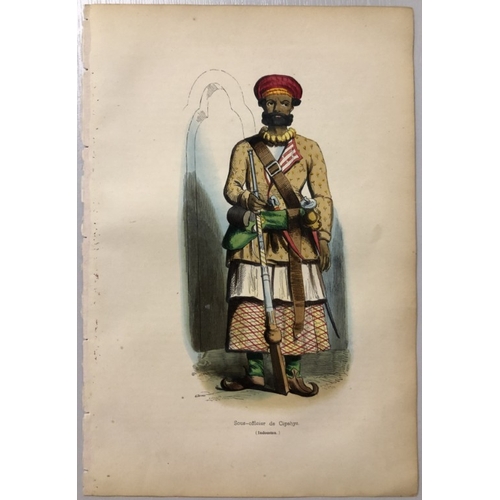 8685 - A Wahlen - 2 engravings: Hindustan man and Indian Sepoy officer 1843.

These hand-coloured woodcut e... 