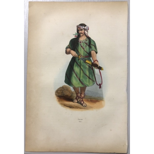 8686 - A Wahlen - 2 engravings: Siamese man and Korian man 1843.

These hand-coloured woodcut engravings ar... 