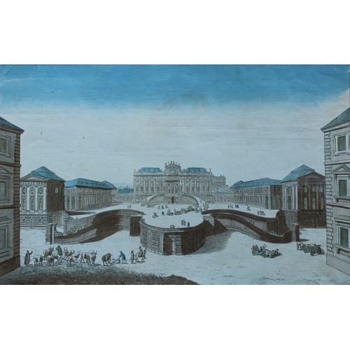 8861 - Vue d'Optique - Schwarzenberg Palace, Vienna c1770.

This original hand-coloured engraving is the Vu... 