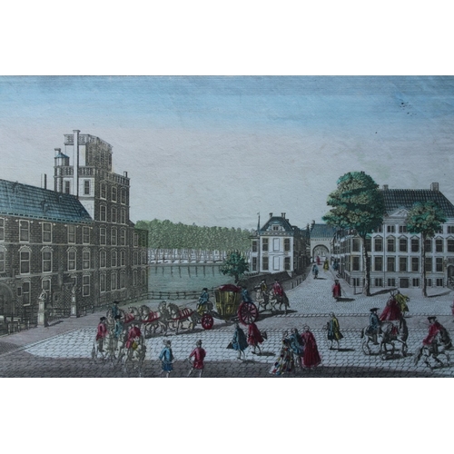 8865 - Vue d'Optique -Buyten Hof, a la Haye, Netherlands c1770.

This original hand-coloured engraving is t... 