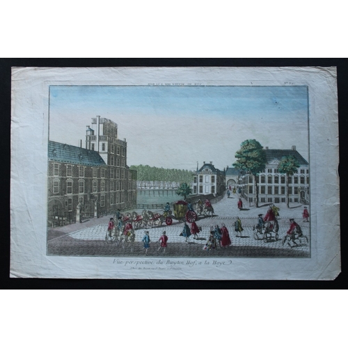 8865 - Vue d'Optique -Buyten Hof, a la Haye, Netherlands c1770.

This original hand-coloured engraving is t... 