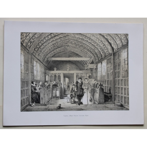 8905 - Nash J - 2 lithographs of the Moat House, Ightham, Kent  1869.

These two lithographs of  The Chapel... 