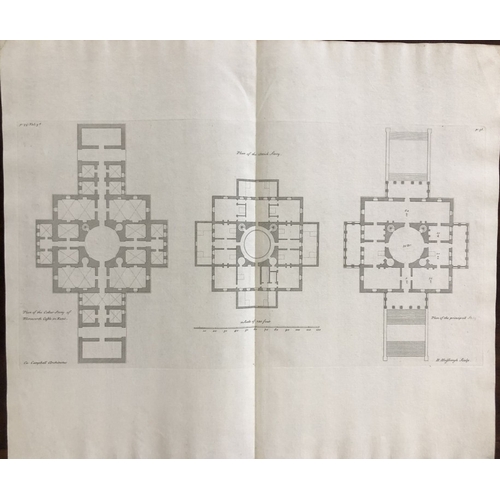 8957 - Colen Campbell - Plan of Mereworth Castle, Kent 1725.

This double page copper engraving of the Plan... 