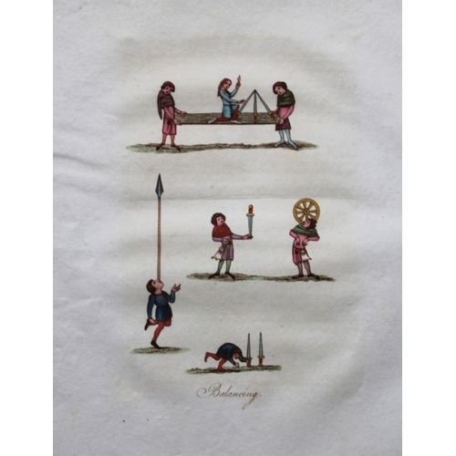 8474 - Joseph Strutt - 4 prints of Dancing & Tumbling 1801.

These beautifully hand-coloured engraved plate... 