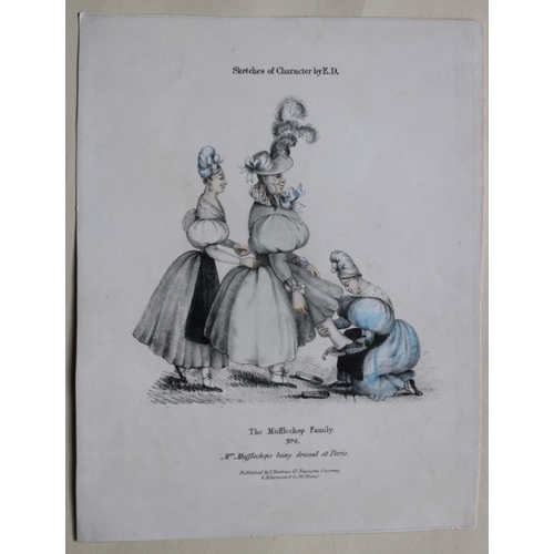 8491 - Dubuisson - 4 lithographs of The Mufflechop Family c1830.

The Mufflechop Family - hand coloured lit... 