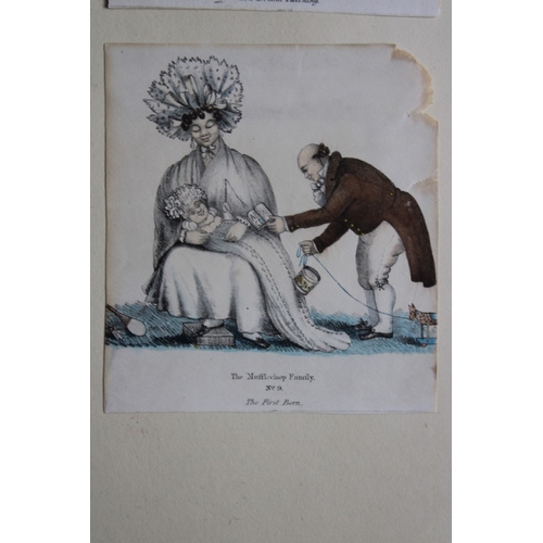 8492 - Dubuisson - 4 lithographs of The Mufflechop Family c1830.

The Mufflechop Family - hand coloured lit... 