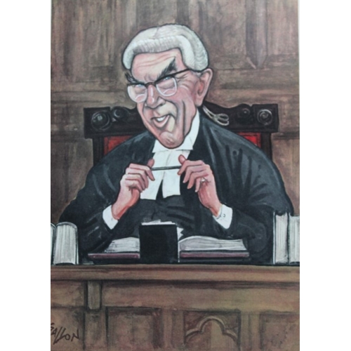 8493 - Ralph Sallon - 12 folio prints of British judges 1963.

This is a complete collection of 12 prints a... 