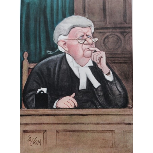 8493 - Ralph Sallon - 12 folio prints of British judges 1963.

This is a complete collection of 12 prints a... 