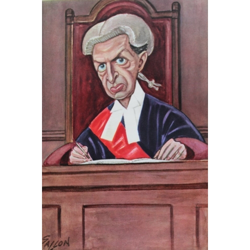 8493 - Ralph Sallon - 12 folio prints of British judges 1963.

This is a complete collection of 12 prints a... 