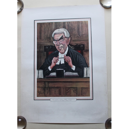 8493 - Ralph Sallon - 12 folio prints of British judges 1963.

This is a complete collection of 12 prints a... 