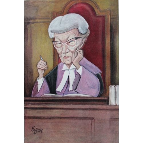 8493 - Ralph Sallon - 12 folio prints of British judges 1963.

This is a complete collection of 12 prints a... 