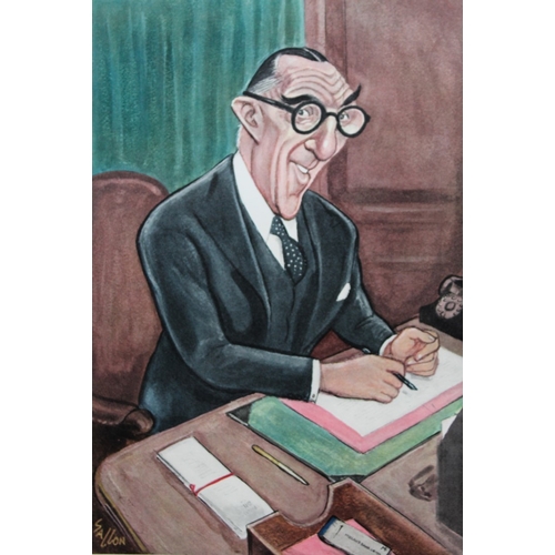 8493 - Ralph Sallon - 12 folio prints of British judges 1963.

This is a complete collection of 12 prints a... 