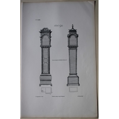 8529 - Thomas Chippendale - 3 engravings of Clock Cases 1762.

These copperplate engravings are from the th... 