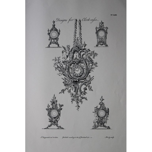 8529 - Thomas Chippendale - 3 engravings of Clock Cases 1762.

These copperplate engravings are from the th... 