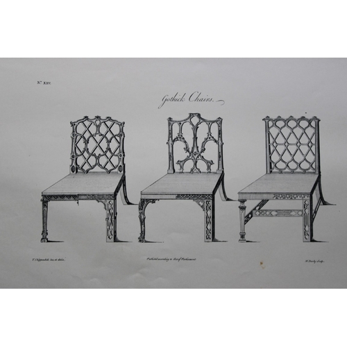 8539 - Thomas Chippendale - 3 engravings of Chairs 1762.

These copperplate engravings are from the third e... 