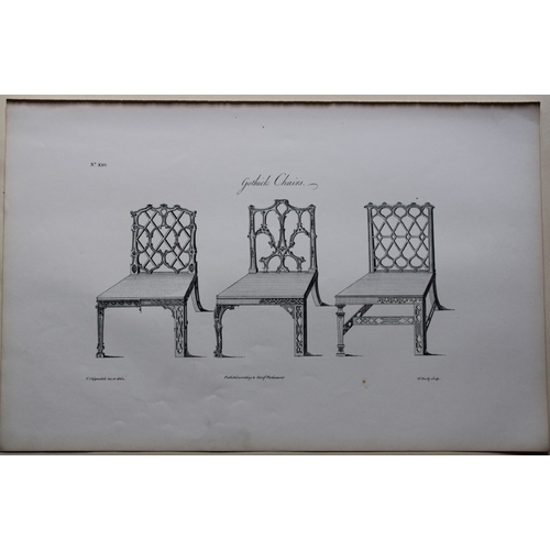 8539 - Thomas Chippendale - 3 engravings of Chairs 1762.

These copperplate engravings are from the third e... 