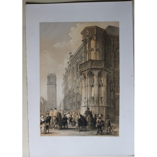 8547 - Haghe & Day - 2 lithographs of Town Halls in Belgium 1840.

These two lithographs of the Town Hall, ... 