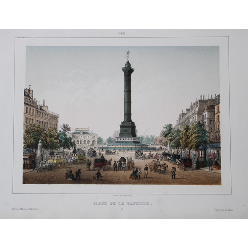 8555 - Charles Riviere - Place de la Bastille, Paris 1855.

This rare coloured lithograph is from Paris Mod... 