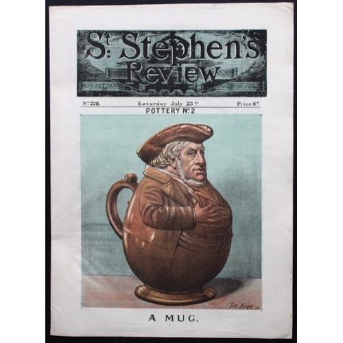 8576 - Tom Merry political cartoon - A mug 1887.

This single page coloured lithograph of a cover page show... 