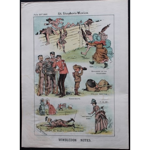 8577 - Tom Merry political cartoon - Wimbledon Notes 1887.

This single page coloured lithograph of a cover... 